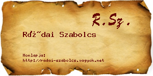 Rádai Szabolcs névjegykártya