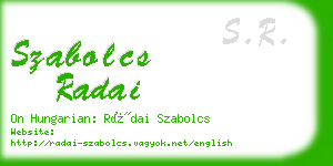 szabolcs radai business card